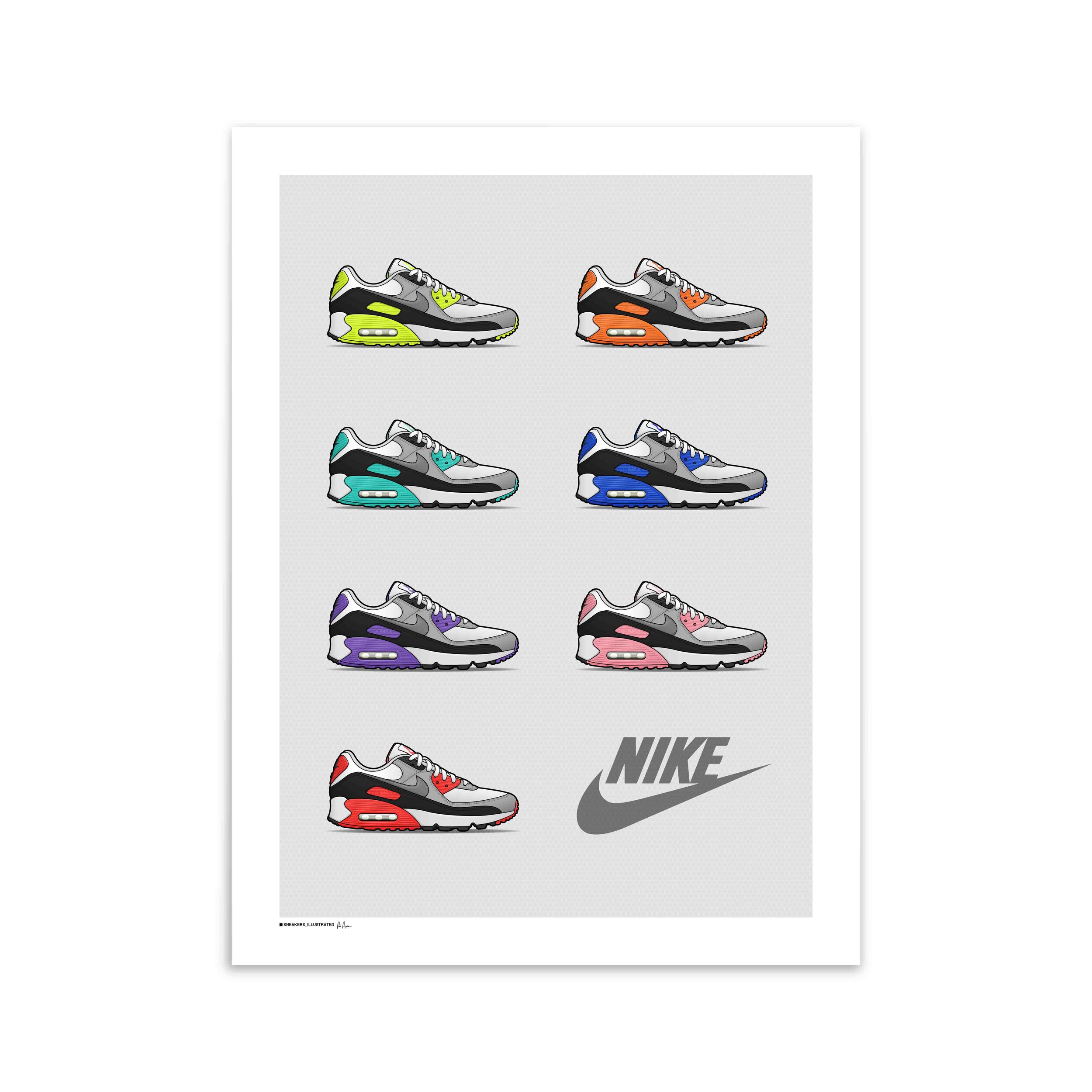 Nike Air Max 90 Collection Poster — Sneakers Illustrated دوج سبورت